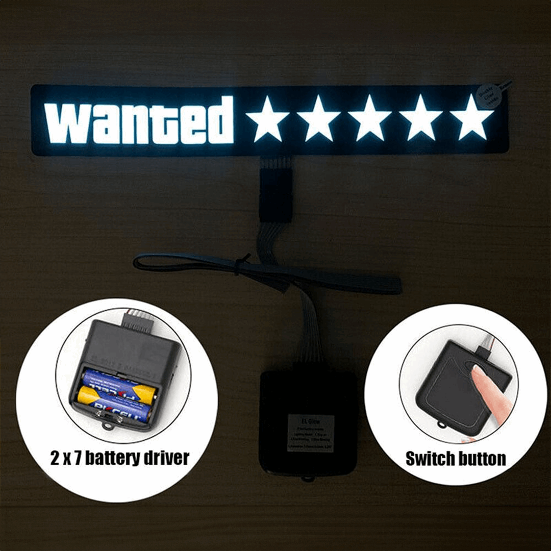 5-Star Wanted LED Sticker